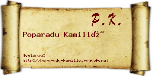 Poparadu Kamilló névjegykártya